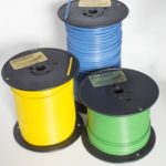 Three spools of tracer wire